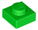 Plate 1 x 1 in Bright Green