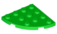 Plate Round Corner 4 x 4 in Bright Green