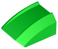 Brick Curved 2 x 2 with Lip, No Studs in Bright Green
