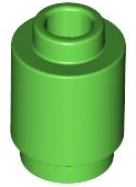Brick Round 1 x 1 Open Stud in Bright Green