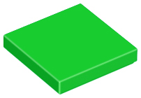 Tile 2 x 2 with Groove in Bright Green