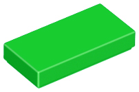 Tile 1 x 2 with Groove in Bright Green