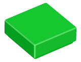Tile 1 x 1 with Groove in Bright Green