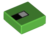 Tile 1 x 1 with Pixelated Eye print in Bright Green