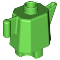 Duplo Teapot / Coffeepot, Indented Base in Bright Green