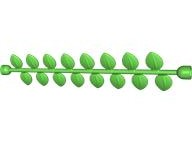 Duplo Plant Vine with Leaves and Two End Anti-Studs in Bright Green