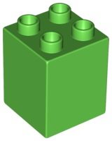 Duplo Brick 2 x 2 x 2 in Bright Green