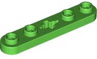Technic Plate 1 x 5 with Smooth Ends, 4 Studs and Centre Axle Hole in Bright Green