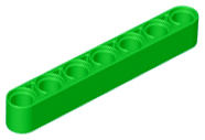 Technic Beam 1 x 7 Thick in Bright Green