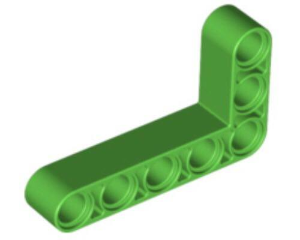Technic Beam 3 x 5 L-Shape Thick in Bright Green