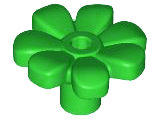 Plant, Flower, Minifig Accessory with 7 Thick Petals and Pin in Bright Green