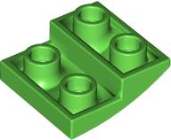 Brick Curved Inverted 2 x 2 x 2/3 in Bright Green