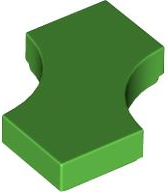 Tile Special 2 x 2 with 2 Quarter Round Cutouts in Bright Green
