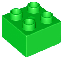 Duplo Brick 2 x 2 in Bright Green