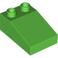 Duplo Brick 3 x 2 Slope 33° in Bright Green