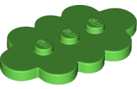 Plate Special 3 x 5 Cloud with 3 Center Studs in Bright Green