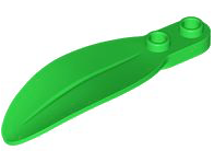 Plant, Leaf 2 x 6 x 1 with 2 Studs in Bright Green