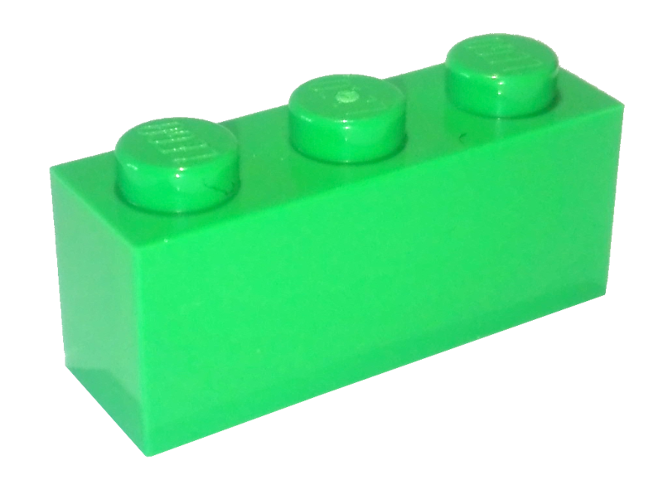 Brick 1 x 3 in Bright Green