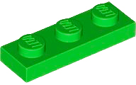 Plate 1 x 3 in Bright Green