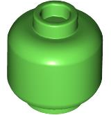 Minifig Head [Plain] [Hollow Stud] in Bright Green