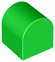 Duplo Brick 2 x 2 x 2 Curved Top in Bright Green