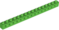 Technic Brick 1 x 16 [15 Pin Holes] in Bright Green