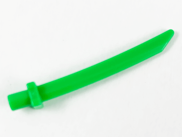 Weapon Sword Blade with Bar, Square Crossguard in Bright Green