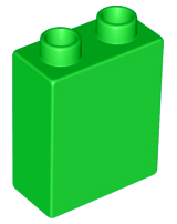 Duplo Brick 1 x 2 x 2 in Bright Green