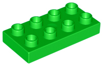 Duplo Plate 2 x 4 in Bright Green