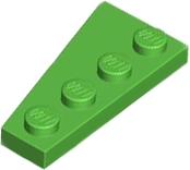 Wedge Plate 4 x 2 Right in Bright Green