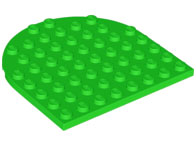 Plate 8 x 8 with Rounded End in Bright Green
