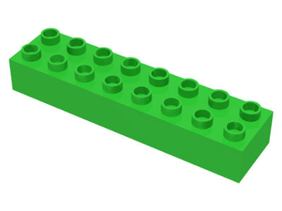 Duplo Brick 2 x 8 in Bright Green