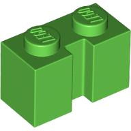 Brick Special 1 x 2 with Groove in Bright Green