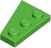Wedge Plate 3 x 2 Right in Bright Green