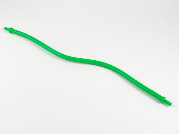 Plant, Flower Stem 26L Wave with End Stop Rings and Bars in Bright Green