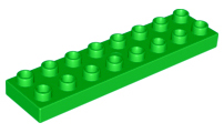 Duplo Plate 2 x 8 in Bright Green