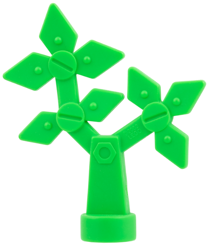 Duplo Flower, Faux Metal Bolts and Rivets Design, 8 Petals in Bright Green