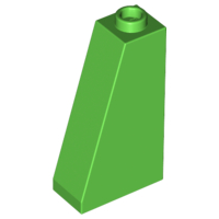Brick Sloped 75° 2 x 1 x 3 with Hollow Stud in Bright Green