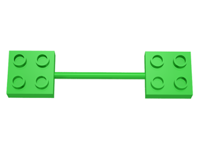 Duplo Bar with 2 x 2 Plates on Both Ends in Bright Green