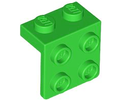 Bracket 1 x 2 - 2 x 2 in Bright Green