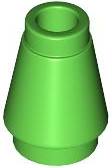 Cone 1 x 1 [Top Groove] in Bright Green