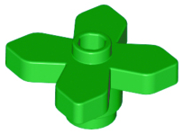 Plant, Flower 2 x 2 Leaves - Angular in Bright Green