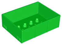 Duplo Trailer Bed with 2 x 4 Studs and Four Sides in Bright Green