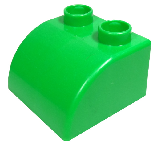 Quatro Brick 2 x 2 with Curve in Bright Green