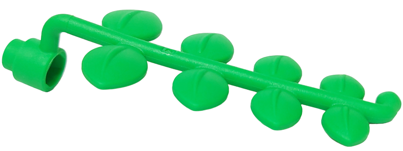 Duplo Plant Vine 2 x 3 x 5 1/2 with Leaves and One End Stud in Bright Green