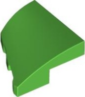 Brick Wedged, Curved 2 x 2 with Stud Notch Right in Bright Green