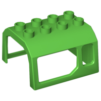 Duplo Train Locomotive Cabin Roof 2 x 4 Studs in Bright Green