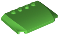 Brick Wedged, Curved Triple 4 x 6 x 2/3 with 4 Studs in Bright Green