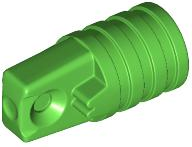 Hinge Cylinder 1 x 2 Locking with 1 Finger and Axle Hole On Ends [No Side Slots] in Bright Green