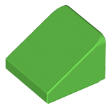 Brick Sloped 30° 1 x 1 x 2/3 (Cheese Slope) in Bright Green